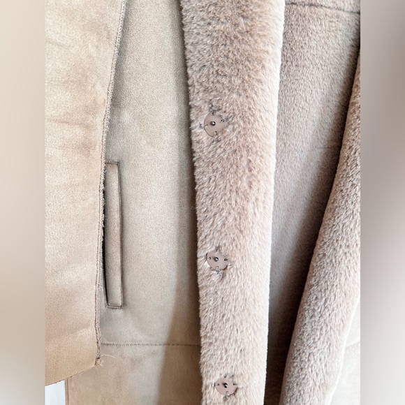 Zara  double face velvet & fur Puffer coat /,small size - Picture 13 of 16